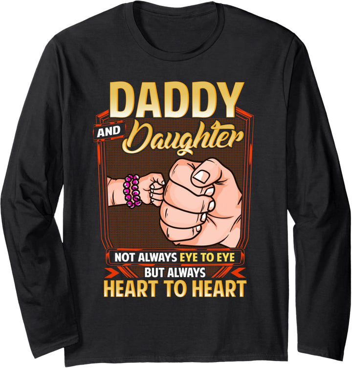 Daddy and Daughter Always Heart to Heart Family Gift for Dad Langarmshirt