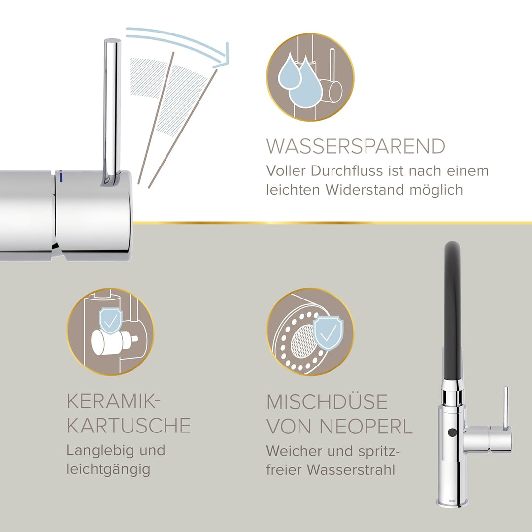 Lenz NALU Küchenarmatur chrom 46070202, Chrom