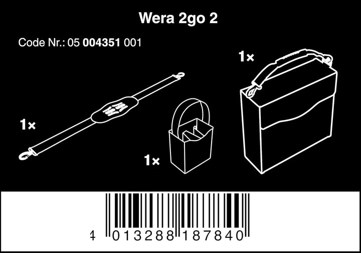 Wera 05135926001 KK W 1 Kraftform Kompakt W1 Wartung, Werkzeug-Set, 35-teilig, Schwarz, Stück & 2go