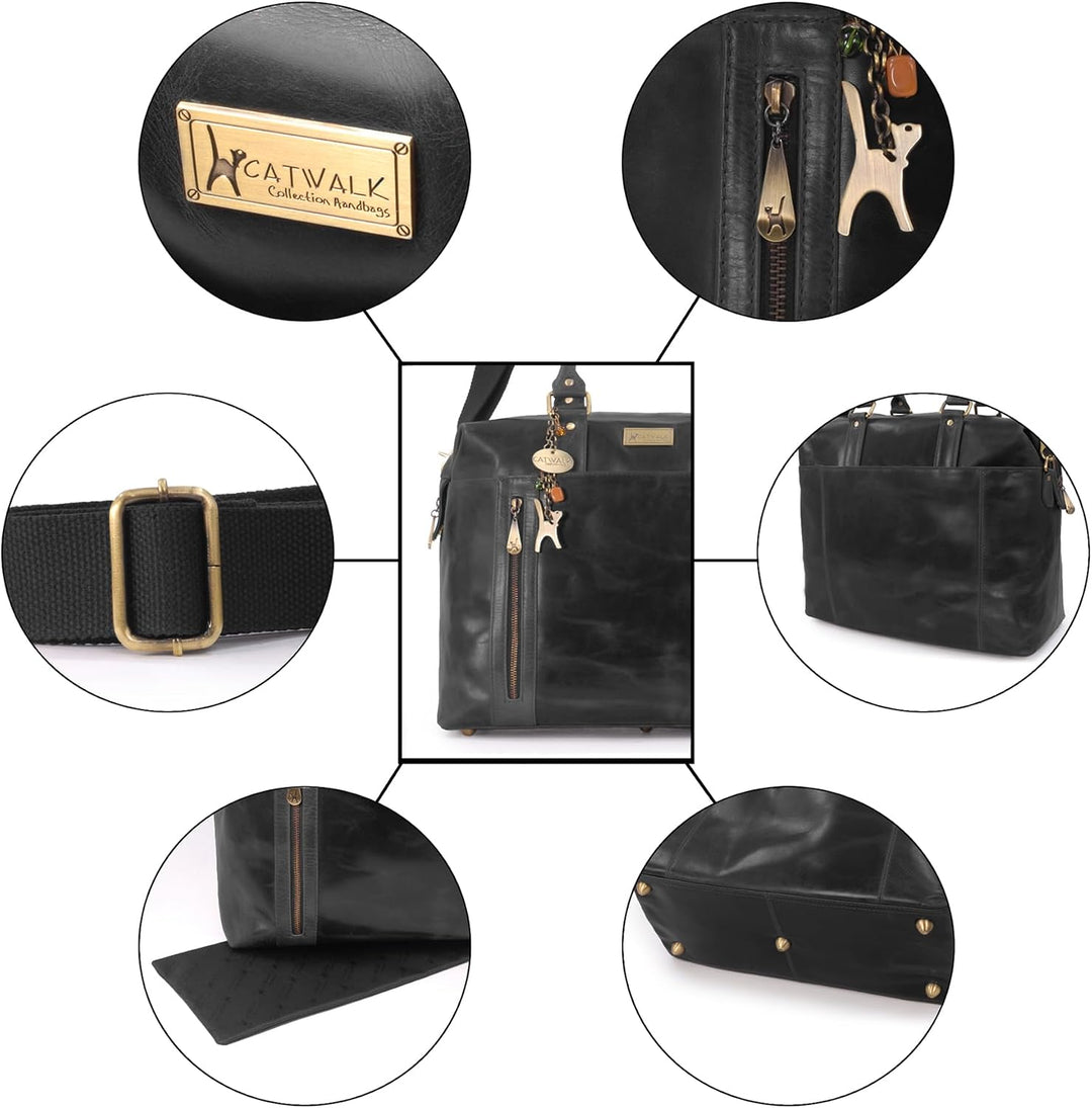 CATWALK COLLECTION HANDBAGS - Vintage Leder - Reisetasche/Freizeittasche/Sporttaschevon/Wochenendtac