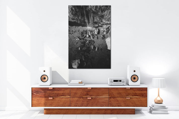 deyoli zauberhafter Wasserfall Format: 60x40 cm Effekt: Schwarz&amp;Weiss als Leinwandbild, Motiv fertig
