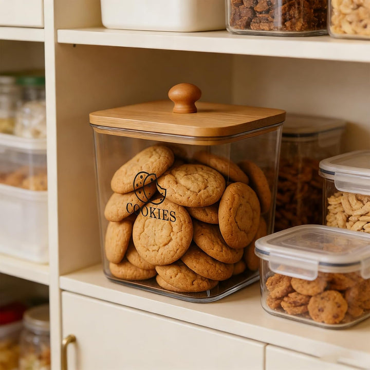 Keksdose Aufbewahrung 2L – Backzubehör Aufbewahrung Keksdose transparent luftdicht, Cute Cookie Stor
