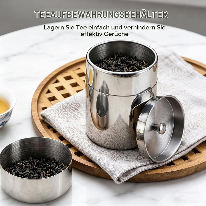 Kaffeebohnenbehälter,Vorratsdose 400 Ml Edelstahl Dose ， Portable Sealed Tea Leaf Storage Jar Canist