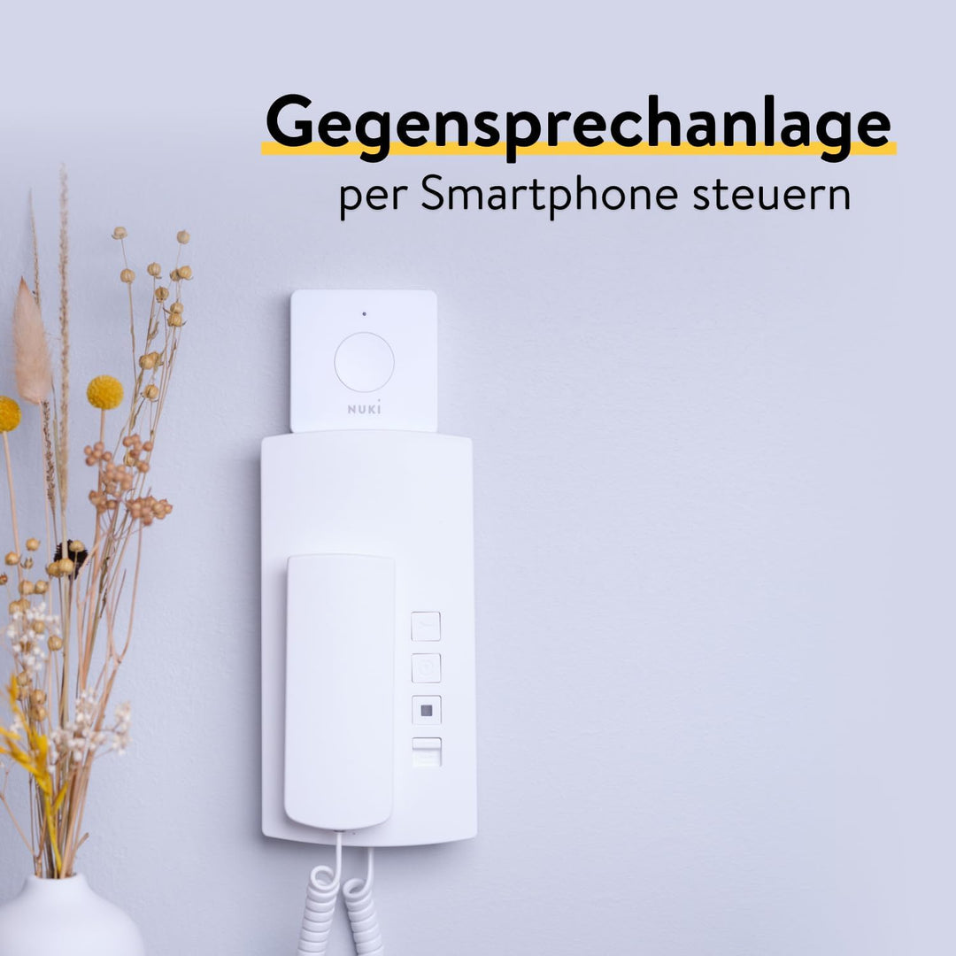 Nuki Opener, elektronisches Türschloss für Mehrfamilienhäuser, steuert den Türöffner der Gegensprech