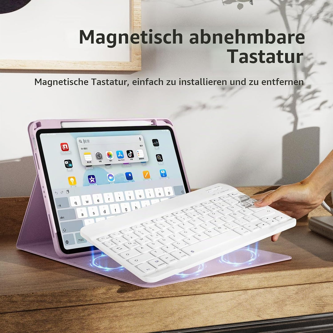 Hülle mit Tastatur für iPad Air 11 Zoll (2025 M3/2024 M2), iPad Air 5./4. Gen(2022/2020) 10.9 Zoll,