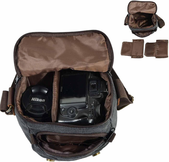 Neuleben Wasserdicht Klein Kameratasche SLR-Tasche Vintage Fototasche aus Canvas Unisex für Spiegelr