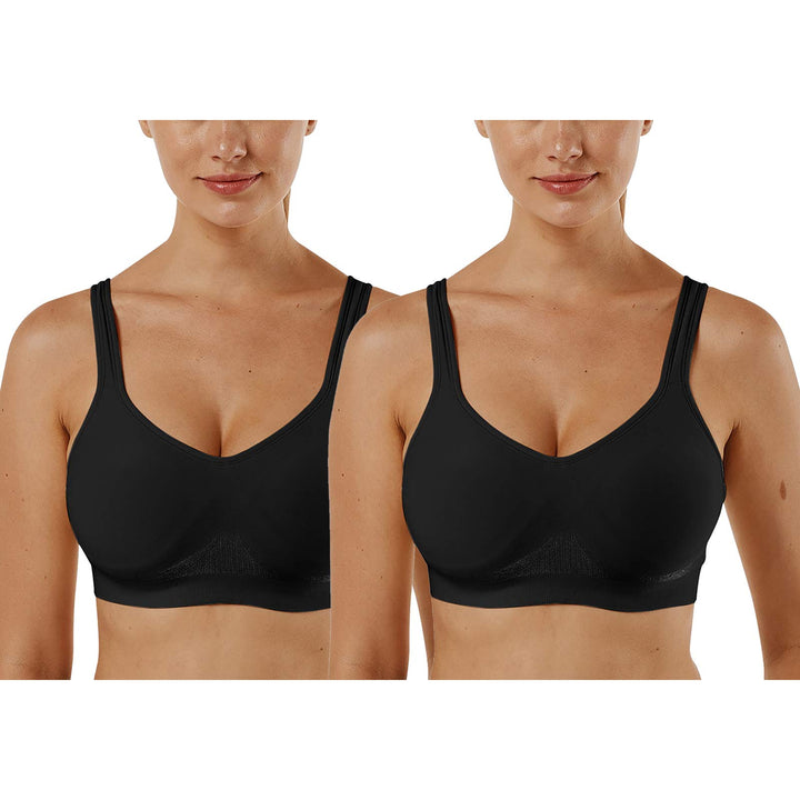 Vertvie Damen 1/2/3er Set Sport BH Einfarbig Ohne Bügel Bustier Klassische Bequem Stretch Bra Mittle