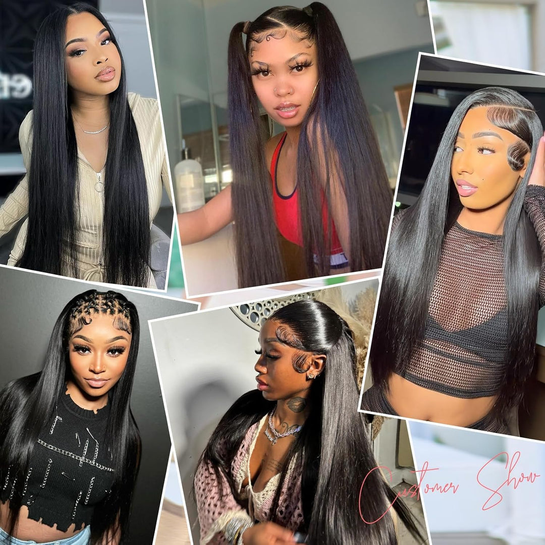 Alionly Echthaar PerüCke 13x4 Lace Front Wig,180 Dichte Glueless Wig Human Hair Straight Lace Front