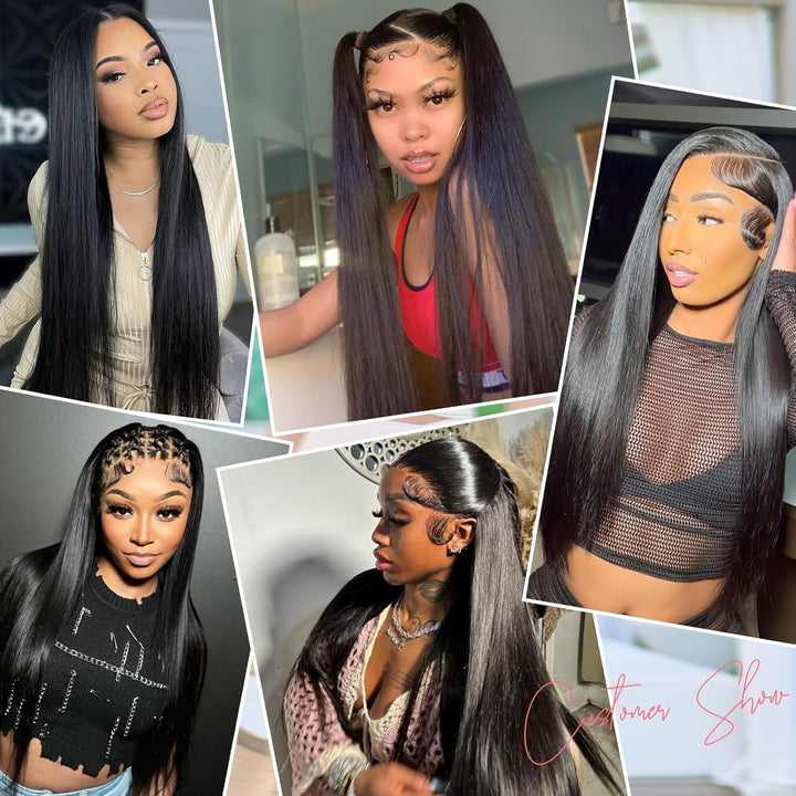 Alionly Echthaar PerüCke 13x4 Lace Front Wig,180 Dichte Glueless Wig Human Hair Straight Lace Front