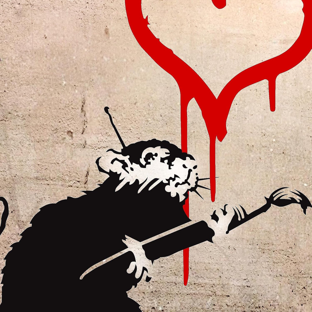 Novart Wandbilder Set Banksy Collage - KOMPLETT AUFHÄNGFERTIG - Made in Germany - Moderne Bilder Woh