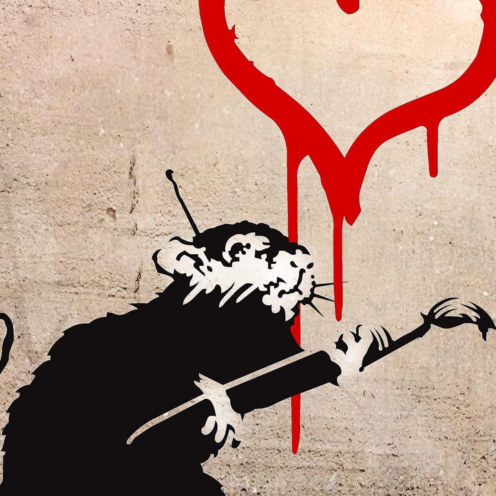 Novart Wandbilder Set Banksy Collage - KOMPLETT AUFHÄNGFERTIG - Made in Germany - Moderne Bilder Woh