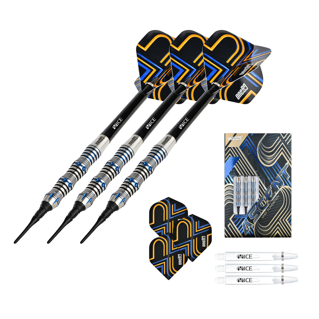 ONE80 Soft Dart Ascent 90% Tungsten Softtip Dart Softdart 3 Dartpfeile Set 18 Gramm 02, 18 Gramm 02