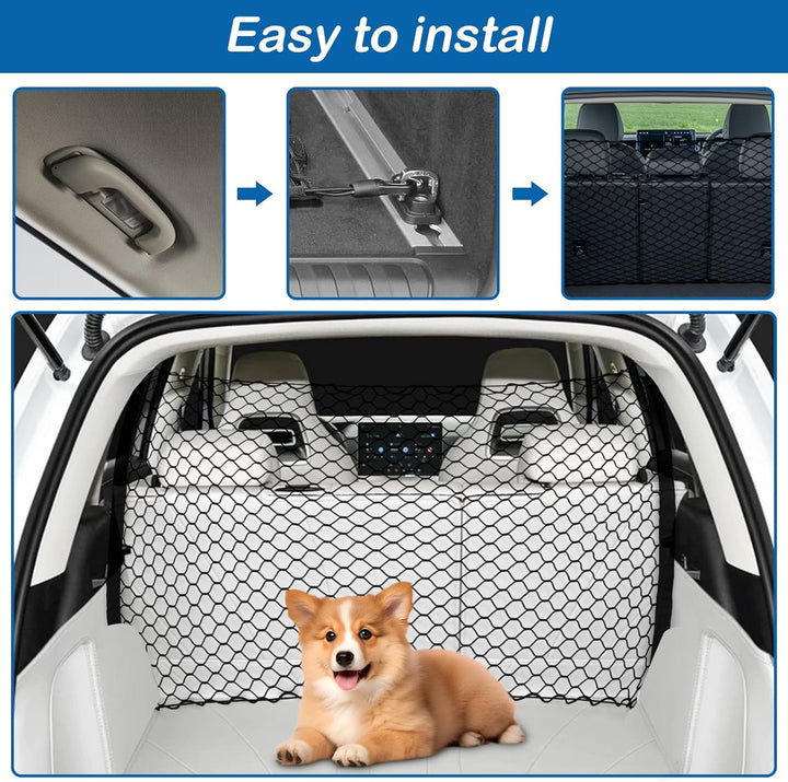120 * 70CM Hunde Auto Netz Hundegitter Auto Hundeschutznetz Auto Hunde-Auto-Trennnetz Haustier-Trenn