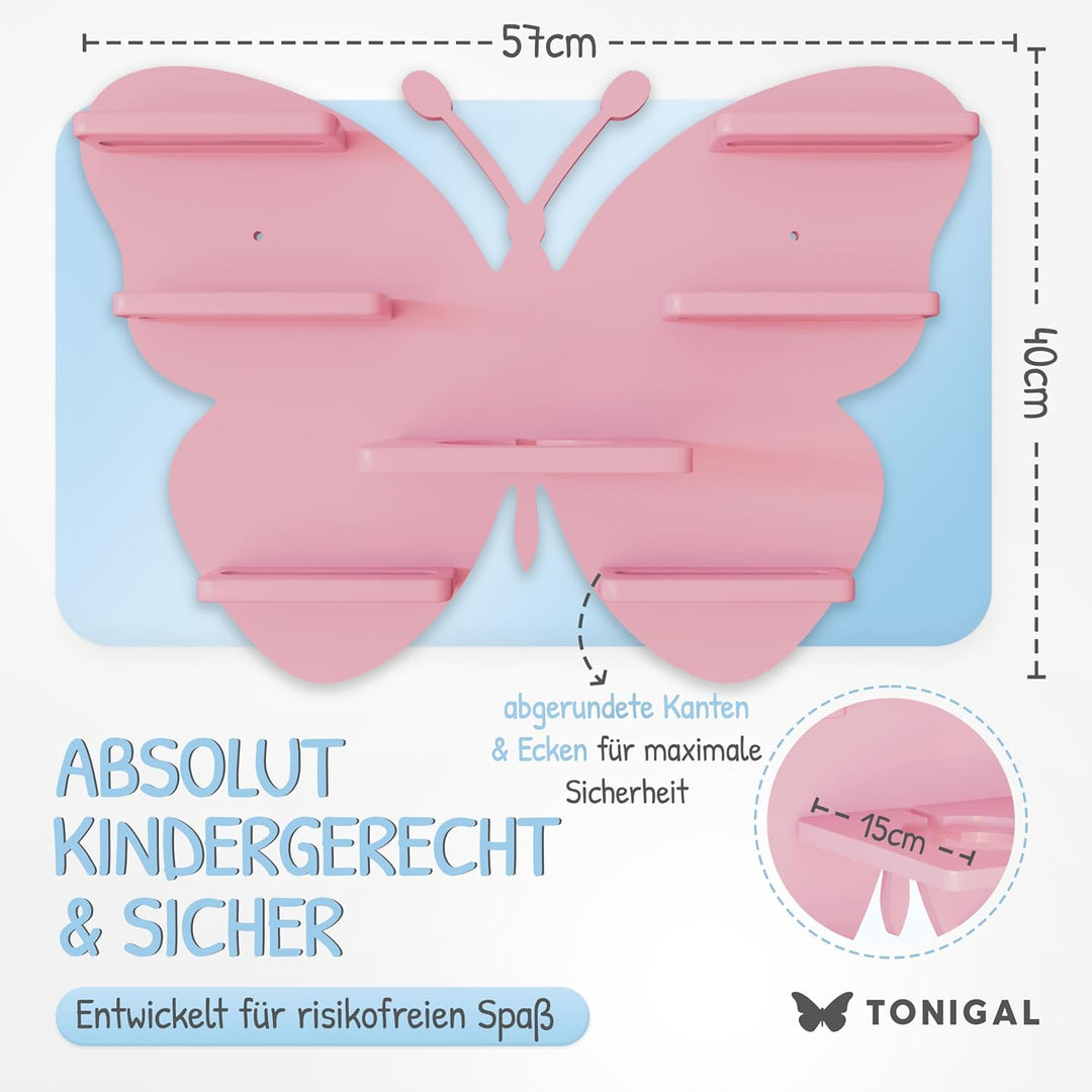 Tonie Regal Schmetterling mit Platz für bis zu 35 Tonie Figuren, Toniebox & Ladestation I Magnetisch