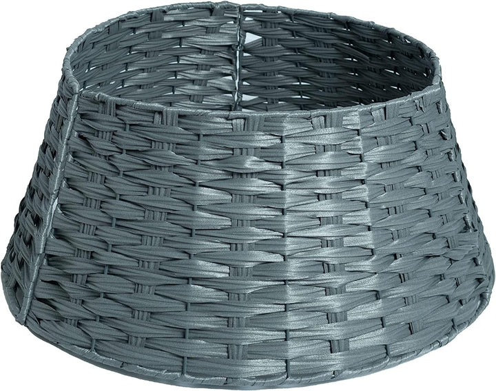 RELSY Grauer Weihnachtsbaumrock, Weidenkorb, Weihnachtsbaumsockel, Weihnachtsbaumrock, Rattan, Weide