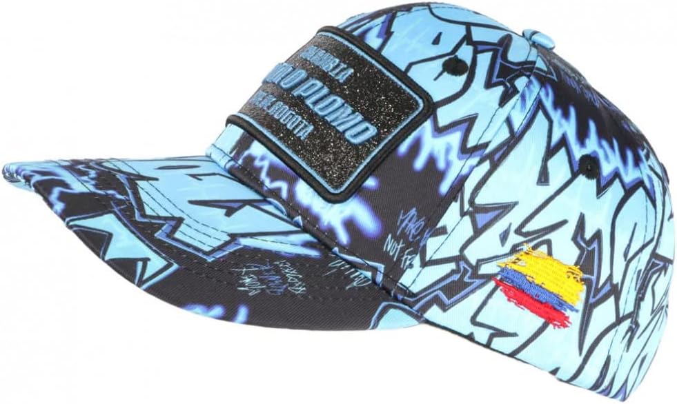 Plata o Plomo Baseball-Kappe, Blau und Schwarz, Strass, Streetwear, Colombia, Baseball – Grösse: Ein