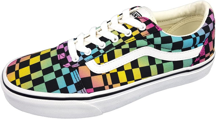 Vans Mädchen Ward Sneaker 37 EU Trippy Checkerboard Multi White, 37 EU Trippy Checkerboard Multi Whi