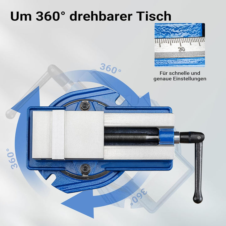 Präzisions-Schraubstock, Maschine, Backenbreite 100 mm, schwenkbar, Haltewerkzeug Werkbank