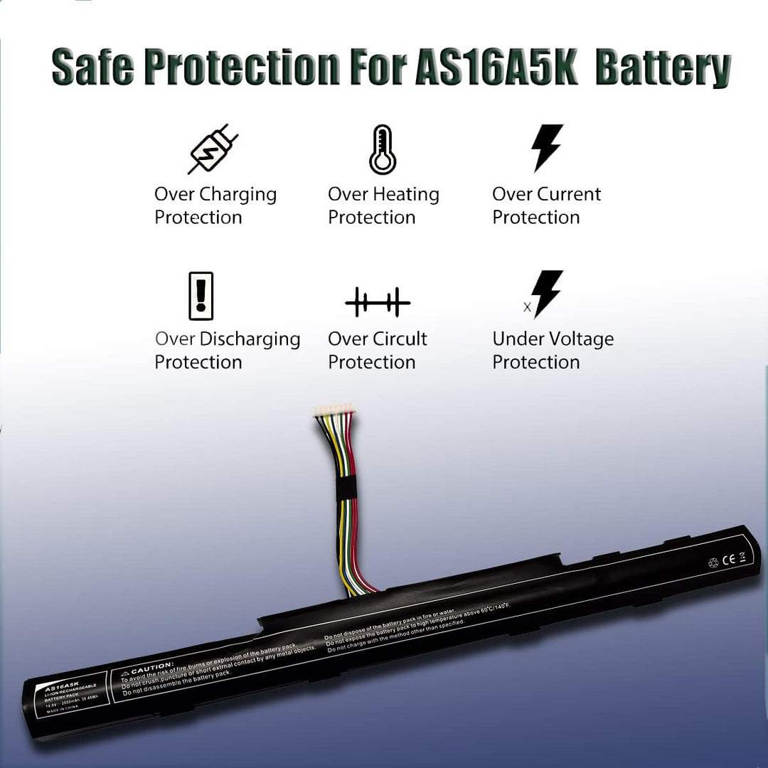 FengWings® AS16A8K Akku AS16A5K AS16A7K, Kompatibel mit Acer Aspire E5-553 E5-553G F15 F5-573 F5-573
