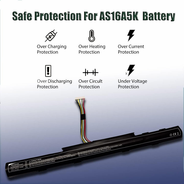 FengWings® AS16A8K Akku AS16A5K AS16A7K, Kompatibel mit Acer Aspire E5-553 E5-553G F15 F5-573 F5-573