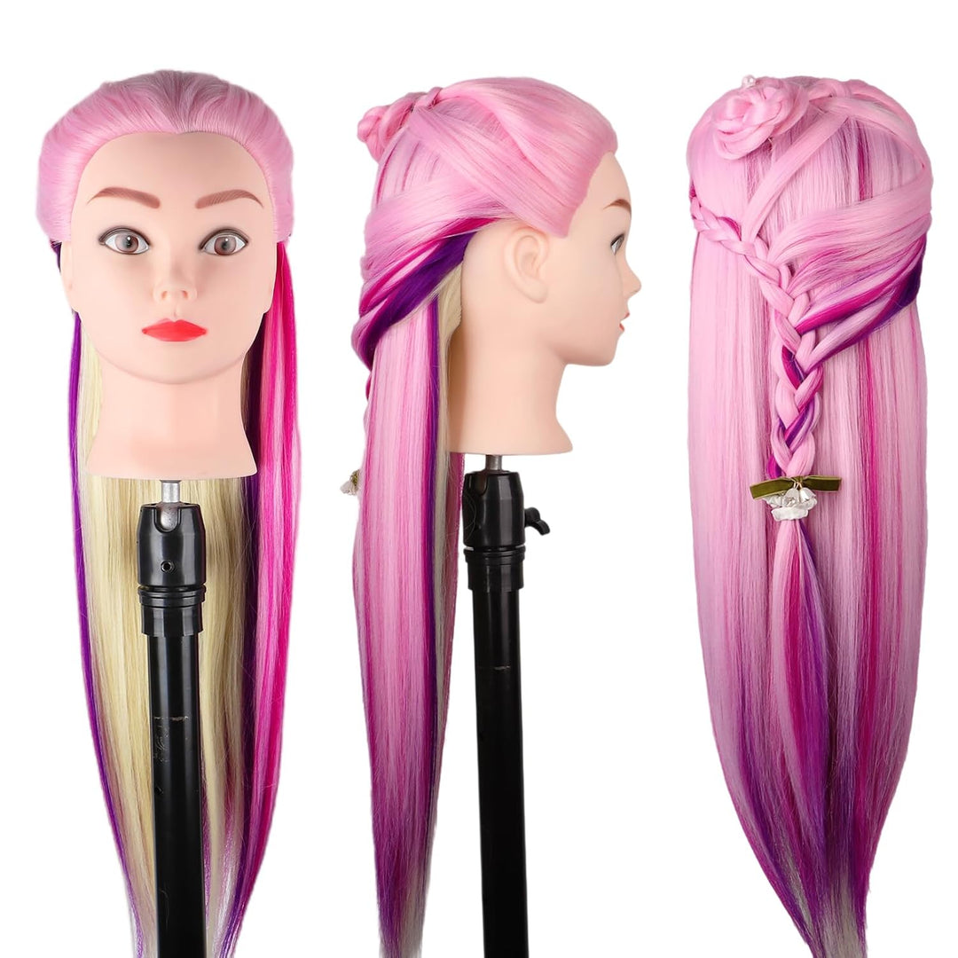 DaizySight Frisierkopf übungskopf Friseur 100% Synthetische Faser, Puppenkopf zum Frisieren Kinder,