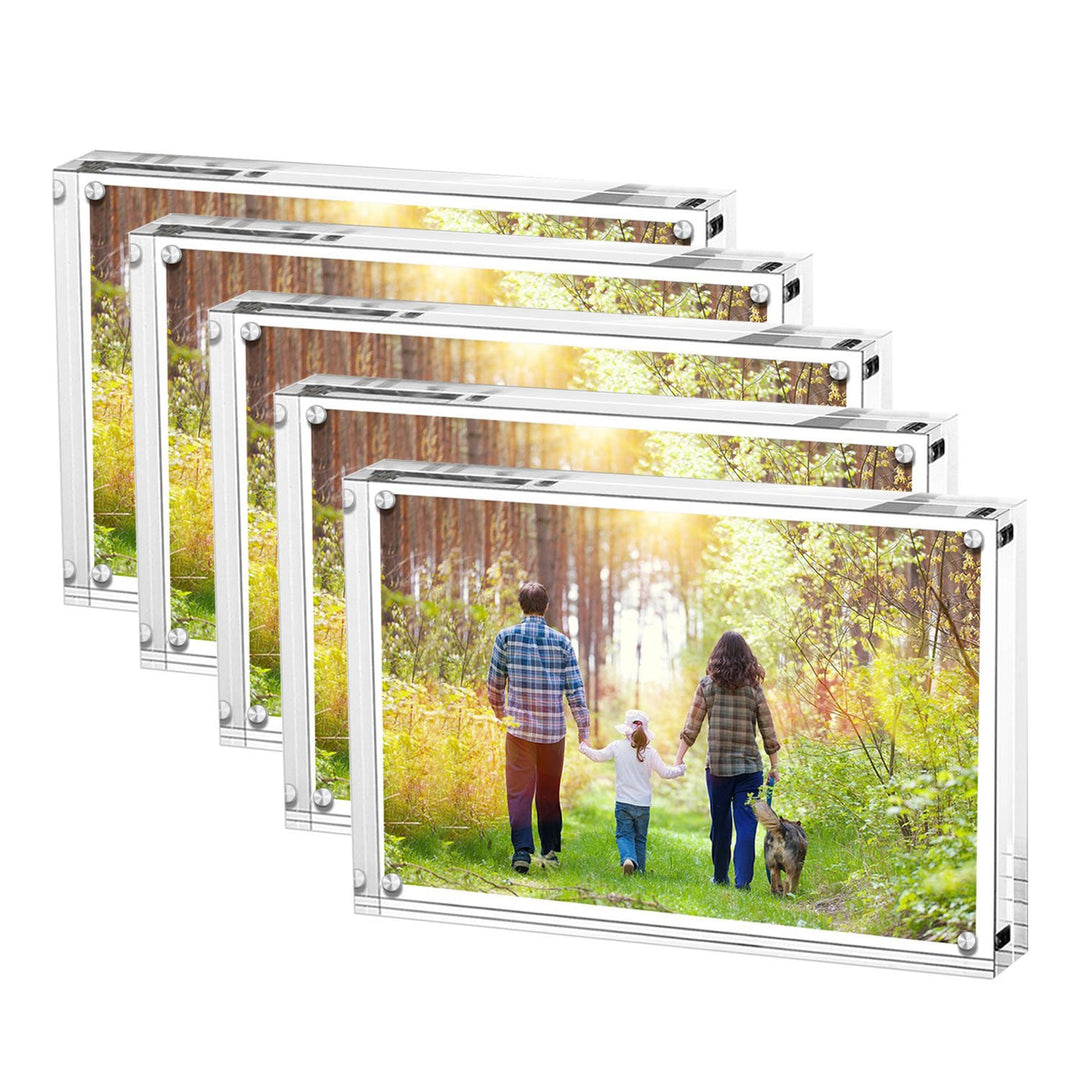 Boxalls Bilderrahmen 15 x 20 cm(6 x 8 inch)-5er Set, Acryl Magnetischer Fotorahmen, Doppelseitiges R