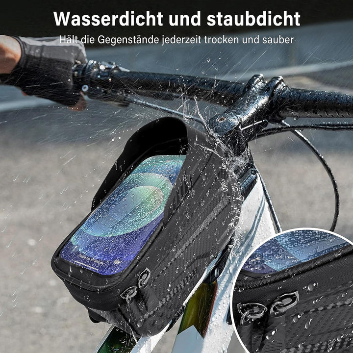 Fahrradtasche Rahmen,1.8L Wasserdicht Handytasche Fahrrad für Smartphone bis zu 6.8 Zoll,mit TPU Sen