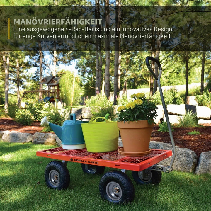 Gorilla Wagen, 362,9 kg Kapazit�t, robust, Robustes Stahlgeflecht, wandelbar, Flachbett, Garten, Out