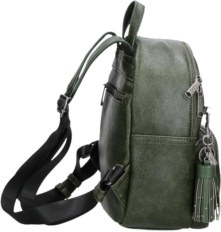 Pepe Jeans Donna Lässiger Rucksack Schwarz Tasche Olive, Tasche Olive