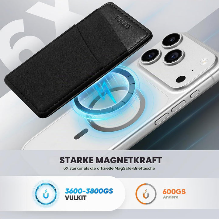 VULKIT Magsafe Wallet Kompatibel mit iPhone 15/14/13/12er Serie, Dehnbarer Lycra-RFID-Kartenhalter m