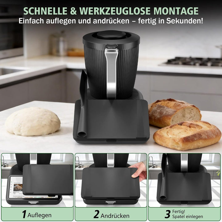 Displayschutz für Thermomix TM7 Displayabdeckung mit Spatelhalter (ohne Spatel), Hart Schutzhülle, k