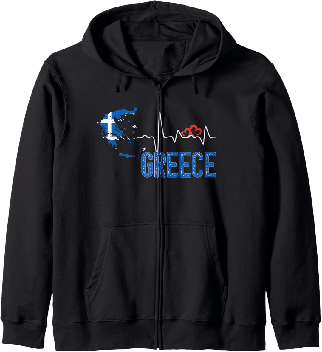 Griechenland Flagge Karte Herzschlag Design für griechischen Stolz Kapuzenjacke