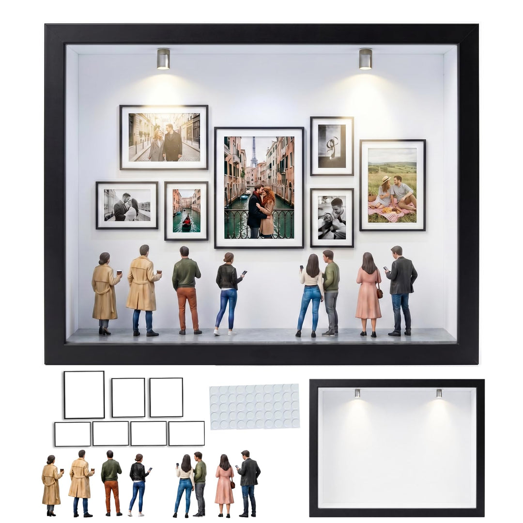 DIY Mini Museum Bilderrahmen, Foto Erinnerungsanzeige Set, Holzrahmen | DIY Mini Museum Silhouette B