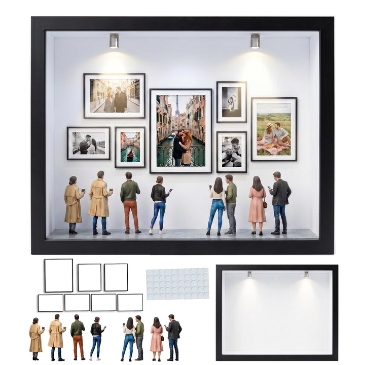 DIY Mini Museum Bilderrahmen, Foto Erinnerungsanzeige Set, Holzrahmen | DIY Mini Museum Silhouette B