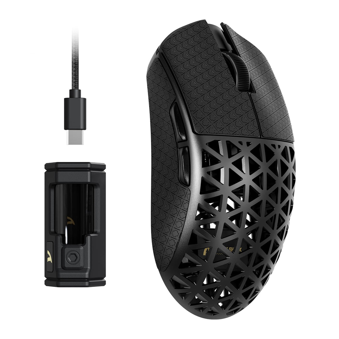 ATTACK SHARK R5 Ultra Carbonfaser HyperSpeed Kabellose Gaming-Maus, 39g Ultraleichte Maus mit Gripta