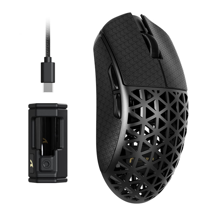 ATTACK SHARK R5 Ultra Carbonfaser HyperSpeed Kabellose Gaming-Maus, 39g Ultraleichte Maus mit Gripta