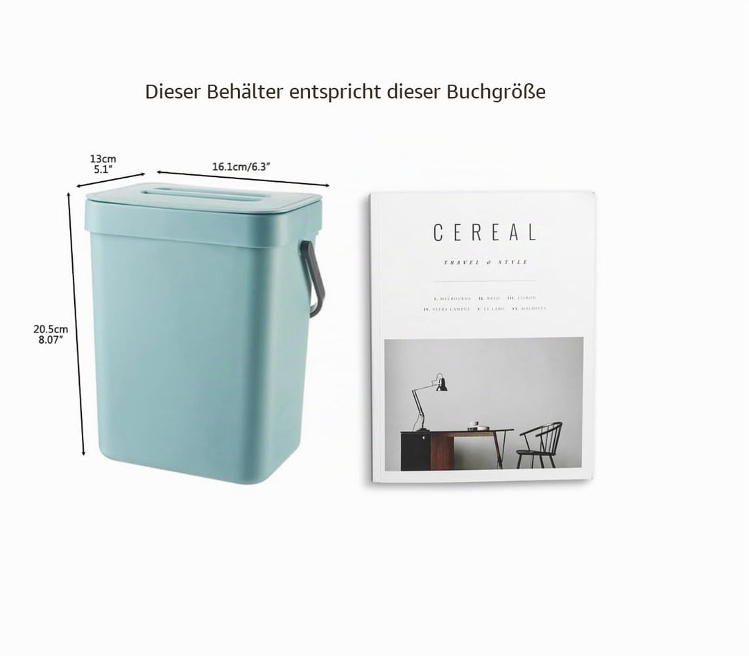 Kleiner Mülleimer mit Deckel, 3L Küchenmülleimer, Kompostbehälter, Mülleimer Küche Unterschrank, Bio