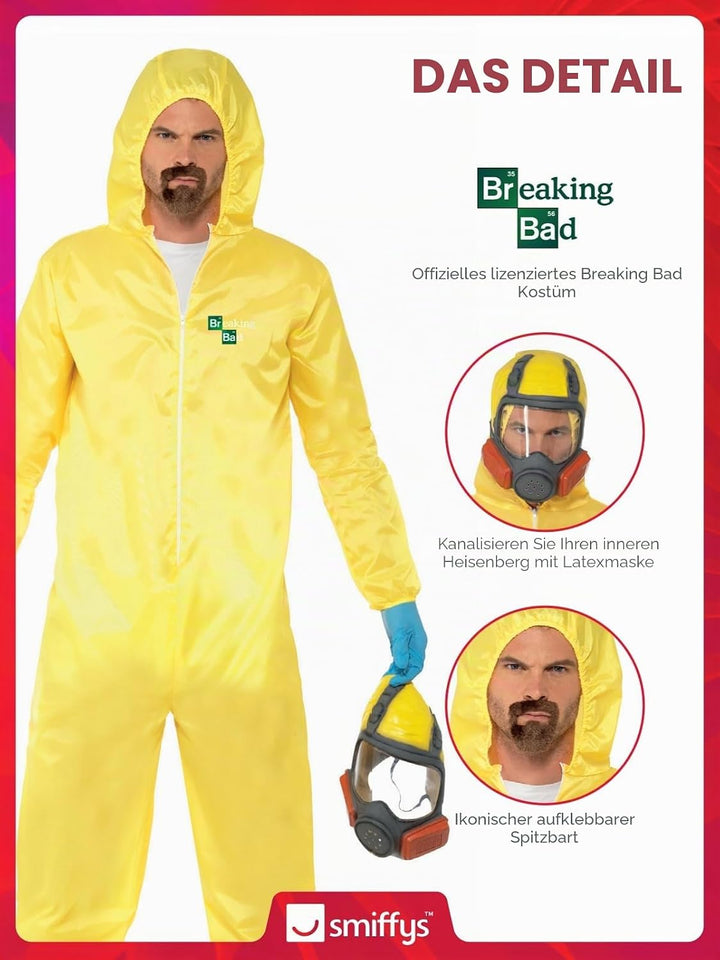 Smiffys Breaking Bad Costume, Yellow Halloween und Karneval X-Large (Chest 46-48), X-Large (Chest 46
