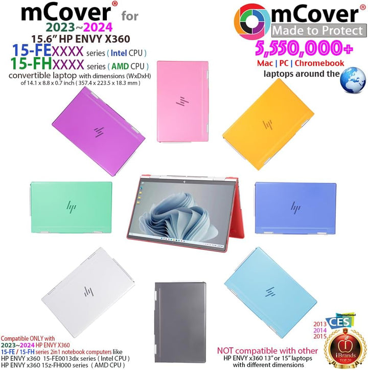 mCover Schutzhülle kompatibel mit HP Envy x360 15-FE0000 (Intel CPU) / 15-FH0000 (AMD CPU) Serie Lap