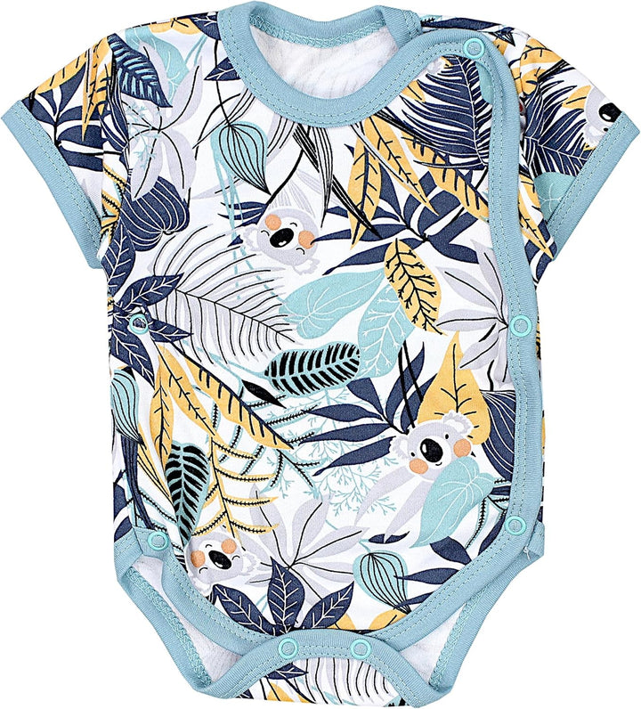 TupTam Baby Body Kurzarm Jungen – Wickelbody Kurzarm aus Baumwolle im 5er Set – OEKO-TEX Zertifizier
