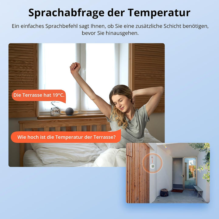 SONOFF SNZB-02WD IP65 Zigbee LCD Smart-Temperatur-Feuchtigkeitssensor, wasserdicht für Gewächshaus/B