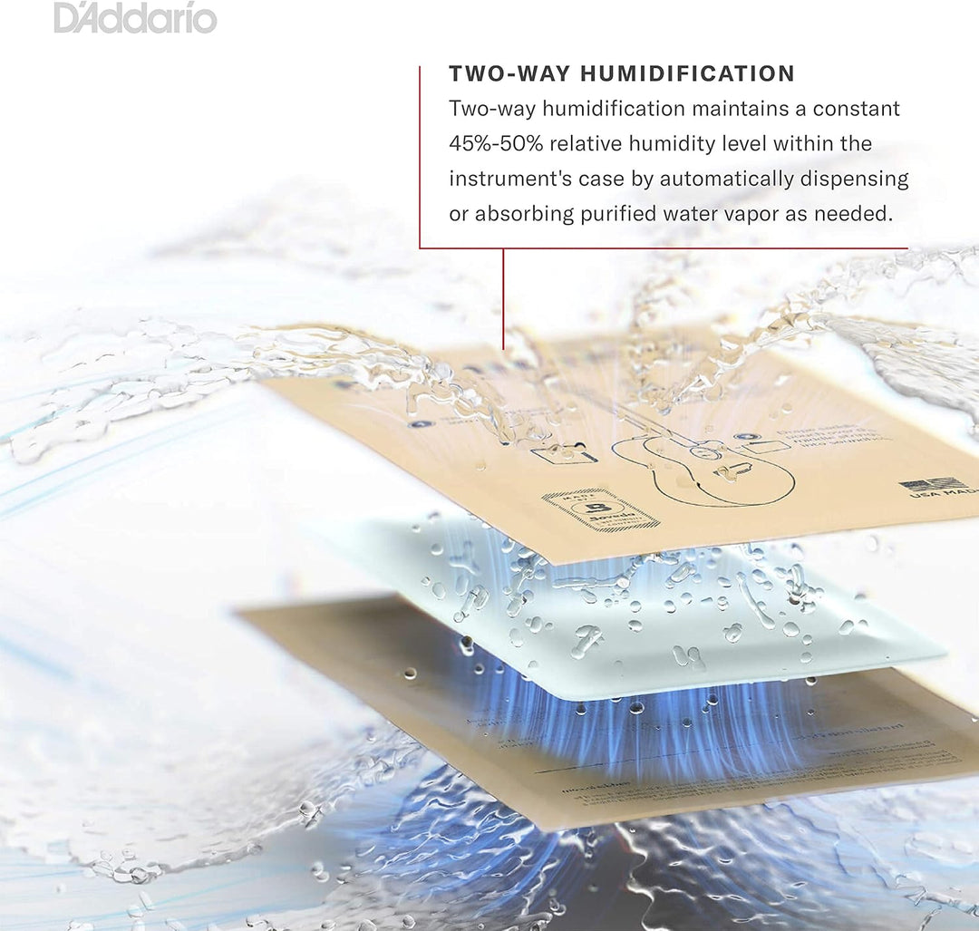 D'Addario Gitarre Luftbefeuchter - Guitar Humidifier - Humidipak Pflegeset - Automatisches Luftfeuch