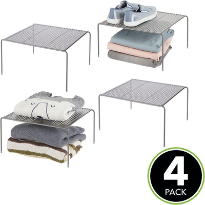 mDesign Kleiderschrank Aufbewahrung – praktisches Kleiderschranksystem – Regalsystem aus Metall für