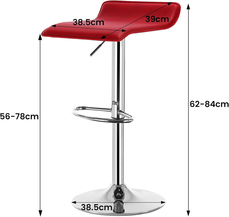 WOLTU BH11bd-1 Design Hocker Barhocker, stufenlose Höhenverstellung, verchromter Stahl, Antirutschgu