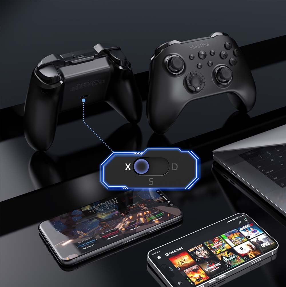 ShanWan Wireless Controller für Windows- PC, Android, iPhone, Android, Switch, Steam, Gamepad 2.4G B