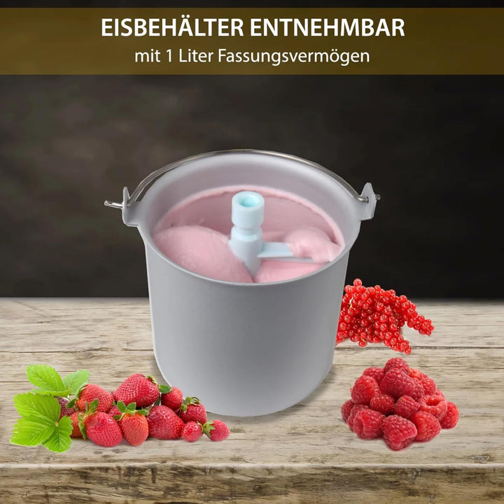 Syntrox Germany Eismaschine Zentoria Frozen Yogurt Maschine Softeismaschine Digital, Softeis selber