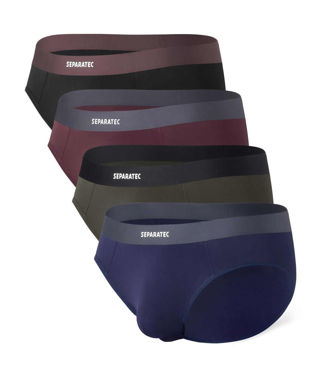 Separatec Herren Boxershorts 4er Pack Doppelbeutel Dual Pouch, Bambus Unterhosen Männer, Stretcken H