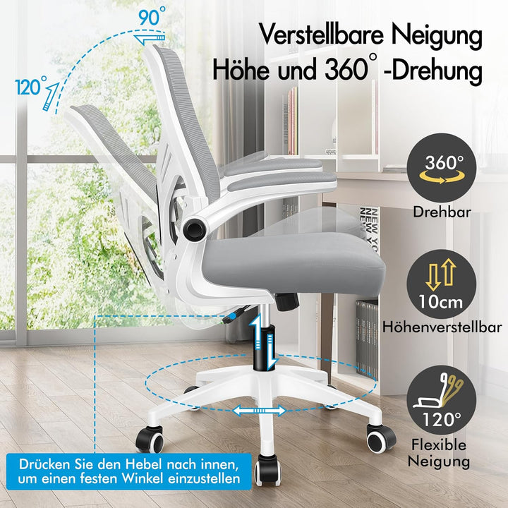 ALFORDSON Netzstoff Bürostuhl Mesh Chefsessel, Ergonomischer Schreibtischstuhl Neigeverstellung, Hoc