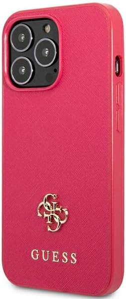 Guess GUHCP13LPS4MF Hülle für iPhone 13 Pro / 13 6,1" rosa/pink hardcase Saffiano 4G Small Metal Log