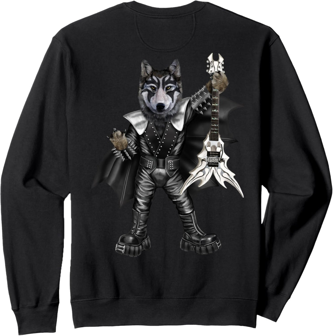 Punkrockgitarrist Wolf in der Heavy Metal Band Sweatshirt